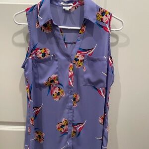 Floral Sleeveless Top - Purple